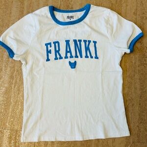 Franki Logo white/blue Girls T-Shirt size 14 made in Turkey